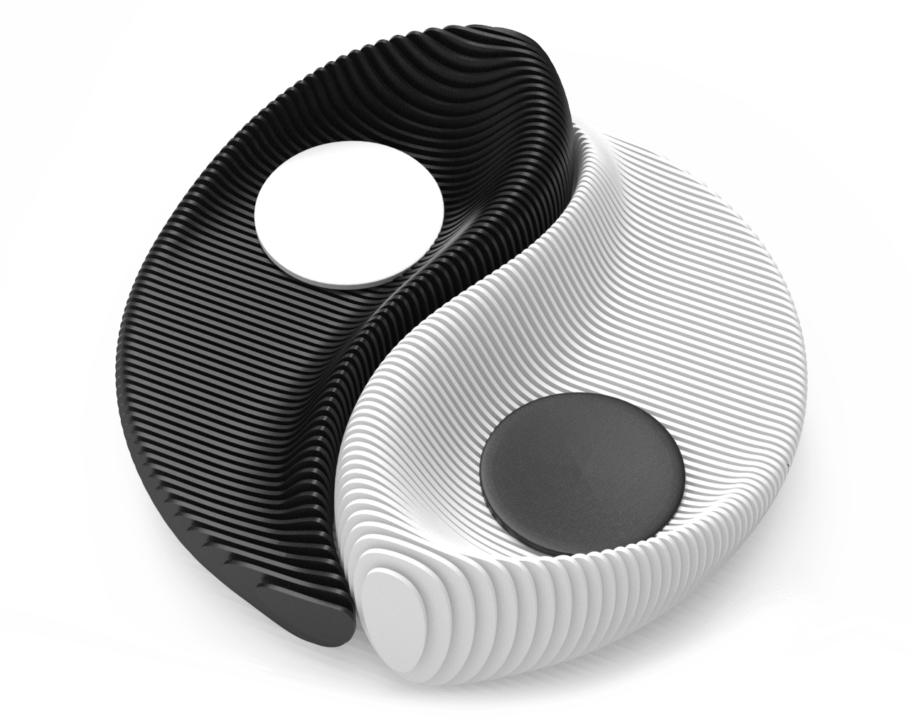 Designer Bench Yin & Yang in Parametric Style