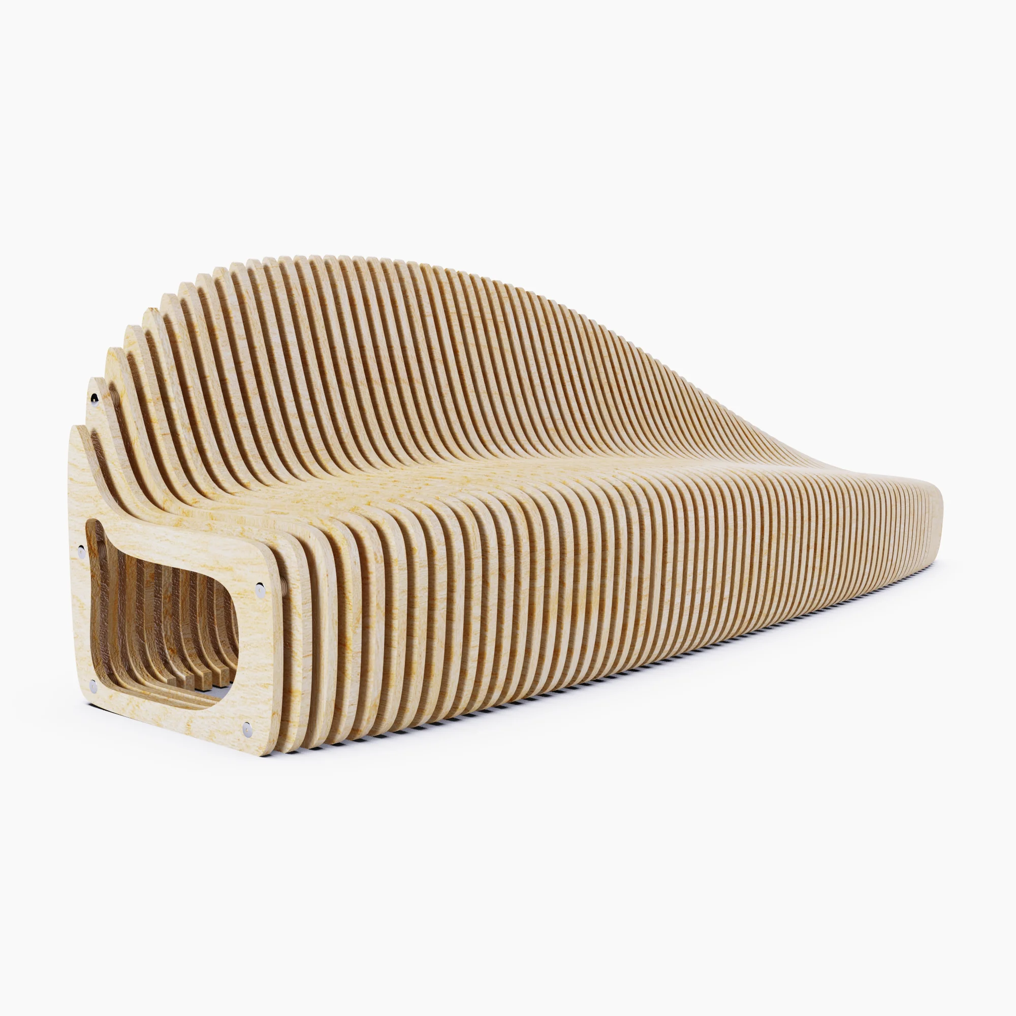 Parametric bench New Rock plywood